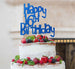 Happy 16th Birthday Cake Topper Glitter Card Glitter Dark Blue