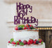 Happy 16th Birthday Cake Topper Glitter Card Glitter Dark Purple