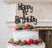 Happy 1st Birthday Cake Topper Glitter Card Black