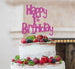 Happy 1st Birthday Cake Topper Glitter Card Hot Pink