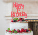 Happy 1st Birthday Cake Topper Glitter Card Light Pink