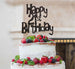 Happy 21st Birthday Cake Topper Glitter Card Black