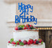 Happy 21st Birthday Cake Topper Glitter Card Dark Blue