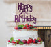 Happy 21st Birthday Cake Topper Glitter Card Dark Purple
