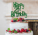 Happy 21st Birthday Cake Topper Glitter Card Green