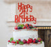 Happy 21st Birthday Cake Topper Glitter Card Red