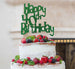 Happy 40th Birthday Cake Topper Glitter Card Green