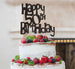 Happy 50th Birthday Cake Topper Glitter Card Black