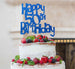 Happy 50th Birthday Cake Topper Glitter Card Dark Blue