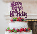 Happy 50th Birthday Cake Topper Glitter Card Dark Purple