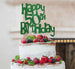 Happy 50th Birthday Cake Topper Glitter Card Green