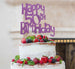 Happy 50th Birthday Cake Topper Glitter Card Light Purple
