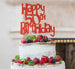 Happy 50th Birthday Cake Topper Glitter Card Red