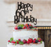 Happy 60th Birthday Cake Topper Glitter Card Black