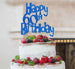 Happy 60th Birthday Cake Topper Glitter Card Dark Blue