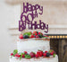 Happy 60th Birthday Cake Topper Glitter Card Dark Purple