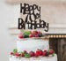 Happy 70th Birthday Cake Topper Glitter Card Black