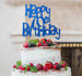 Happy 70th Birthday Cake Topper Glitter Card Dark Blue