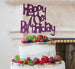 Happy 70th Birthday Cake Topper Glitter Card Dark Purple