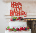Happy 70th Birthday Cake Topper Glitter Card Red