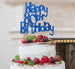 Happy 80th Birthday Cake Topper Glitter Card Dark Blue