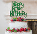 Happy 80th Birthday Cake Topper Glitter Card Green