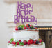 Happy 80th Birthday Cake Topper Glitter Card Light Purple