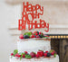 Happy 80th Birthday Cake Topper Glitter Card Red