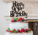 Happy 90th Birthday Cake Topper Glitter Card Black