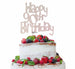 Happy 90th Birthday Cake Topper Glitter Card White