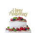 Happy Anniversary Cake Topper Glitter Card Gold