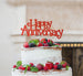 Happy Anniversary Cake Topper Glitter Card Red