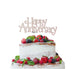 Happy Anniversary Cake Topper Glitter Card White