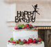 Happy Birthday Ballerina Cake Topper Glitter Card Black