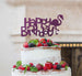 Happy Birthday Flamingo Cake Topper Glitter Card Dark Purple