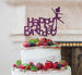 Happy Birthday Ballerina Cake Topper Glitter Card Dark Purple
