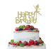 Happy Birthday Ballerina Cake Topper Glitter Card Gold