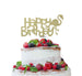 Happy Birthday Flamingo Cake Topper Glitter Card Gold