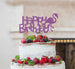 Happy Birthday Flamingo Cake Topper Glitter Card Light Purple