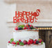 Happy Birthday Flamingo Cake Topper Glitter Card Red