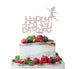 Happy Birthday Ballerina Cake Topper Glitter Card White