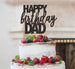 Happy Birthday Dad Cake Topper Glitter Card Black