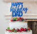Happy Birthday Dad Cake Topper Glitter Card Dark Blue