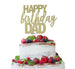 Happy Birthday Dad Cake Topper Glitter Card Gold