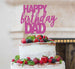 Happy Birthday Dad Cake Topper Glitter Card Hot Pink