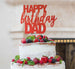 Happy Birthday Dad Cake Topper Glitter Card Red