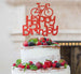 Happy Birthday Bicycle Cake Topper Glitter Card Red