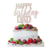 Happy Birthday Dad Cake Topper Glitter Card White