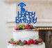 Happy Birthday Dog Cake Topper Glitter Card Dark Blue