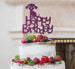 Happy Birthday Dog Cake Topper Glitter Card Dark Purple